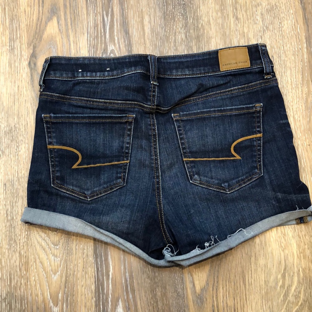 AE Next Level Stretch hi-rise shortie jean shorts - Picture 3 of 7